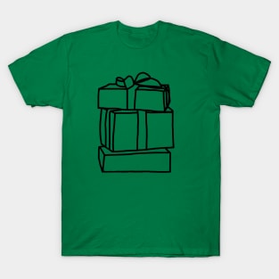 Stack of Three Wrapped Gift Boxes for Christmas T-Shirt